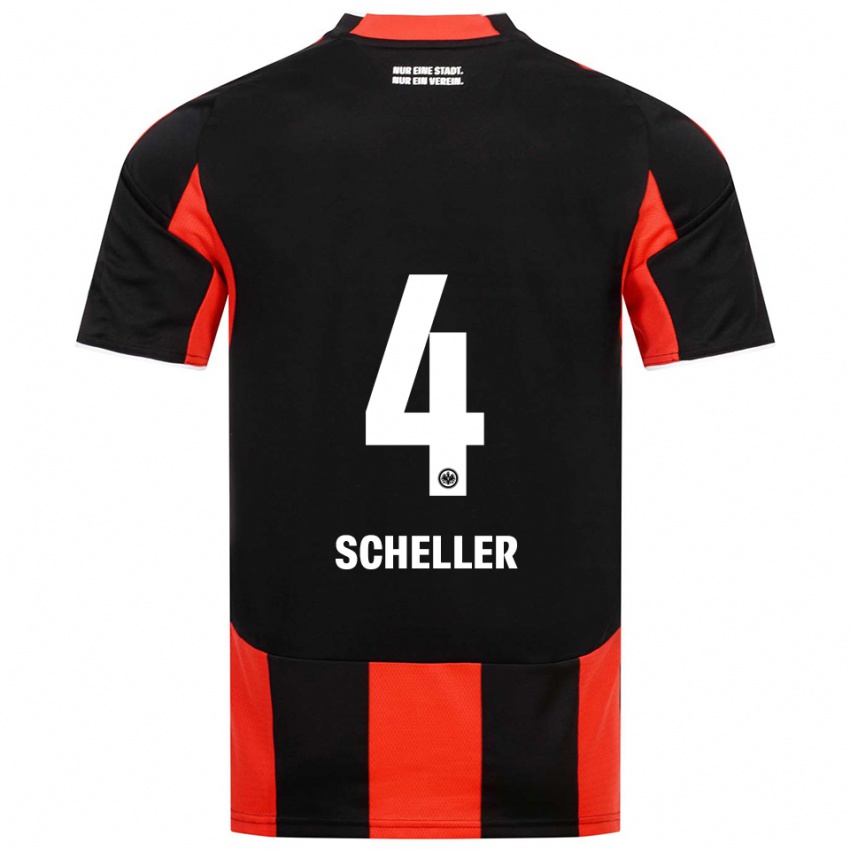 ילדים ניקלאס שלר #4 שחור אדום ג'רזי ביתית 2025/26 חולצה קצרה