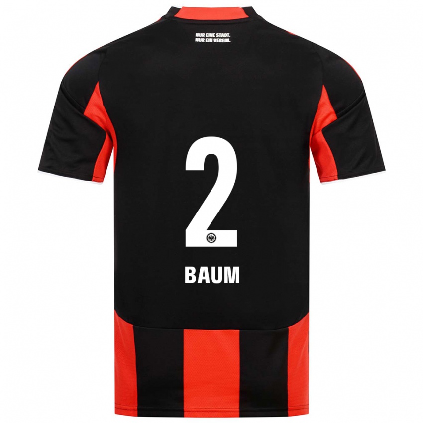 ילדים אליאס ניקלאס באום #2 שחור אדום ג'רזי ביתית 2025/26 חולצה קצרה