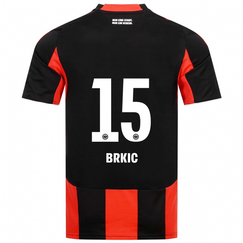 ילדים Said Brkic #15 שחור אדום ג'רזי ביתית 2025/26 חולצה קצרה