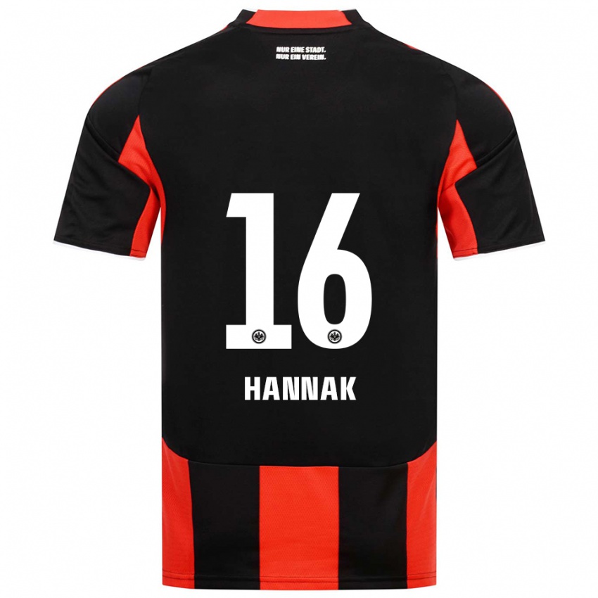 ילדים טים האנאק #16 שחור אדום ג'רזי ביתית 2025/26 חולצה קצרה