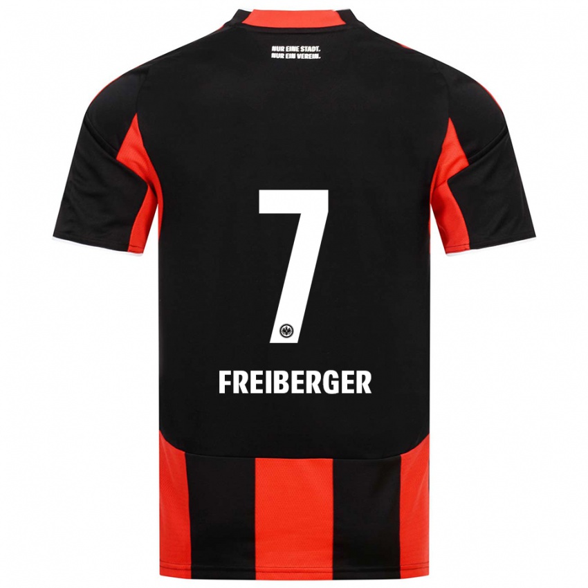 ילדים Benjamin Freiberger #7 שחור אדום ג'רזי ביתית 2025/26 חולצה קצרה