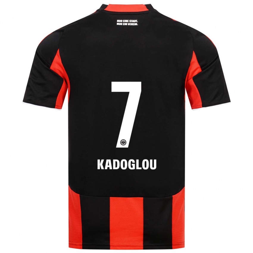 ילדים Alexandros Kadoglou #7 שחור אדום ג'רזי ביתית 2025/26 חולצה קצרה