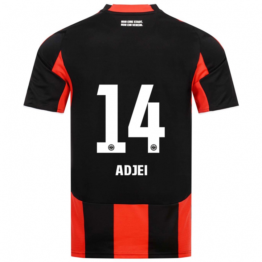 ילדים Allen Adjei #14 שחור אדום ג'רזי ביתית 2025/26 חולצה קצרה