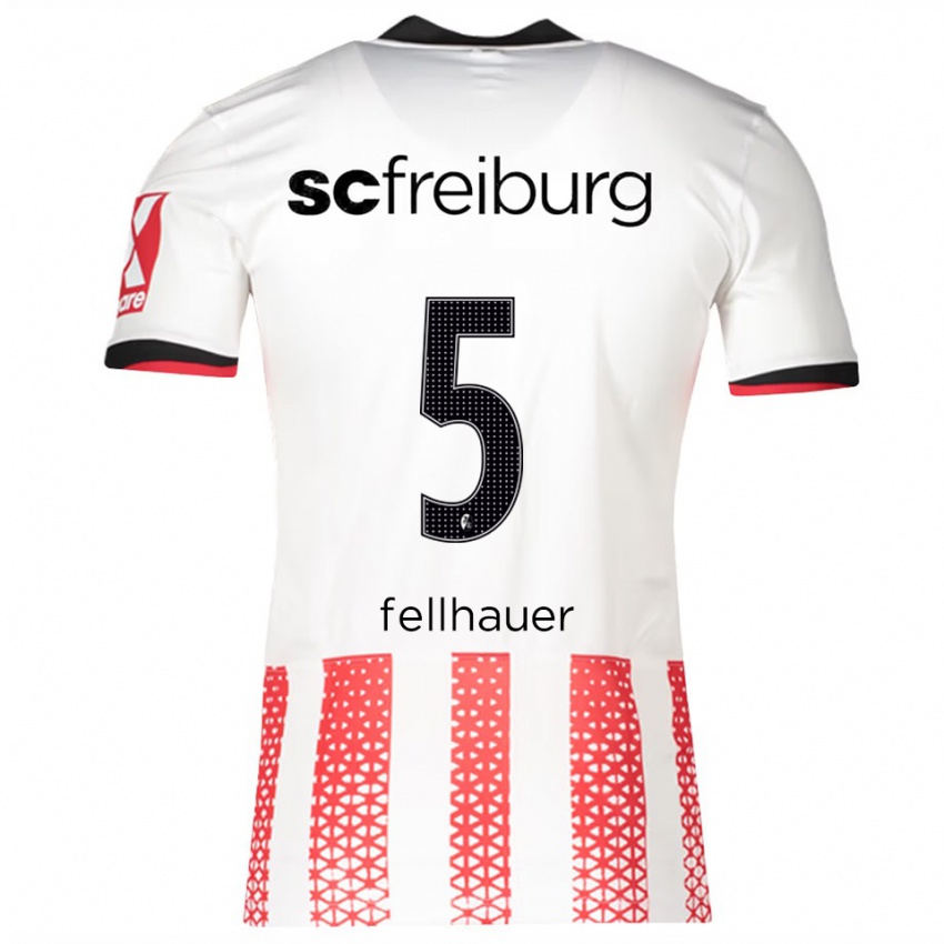 ילדים קים קרן פלהאואר #5 לבן אדום ג'רזי ביתית 2025/26 חולצה קצרה