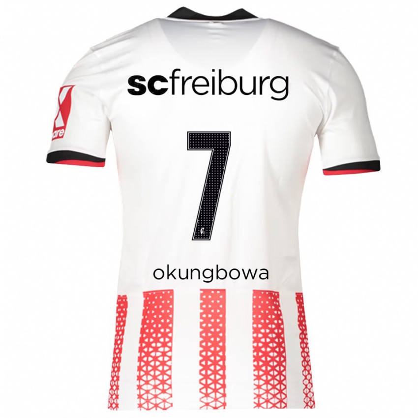 ילדים Osagie Okungbowa #7 לבן אדום ג'רזי ביתית 2025/26 חולצה קצרה