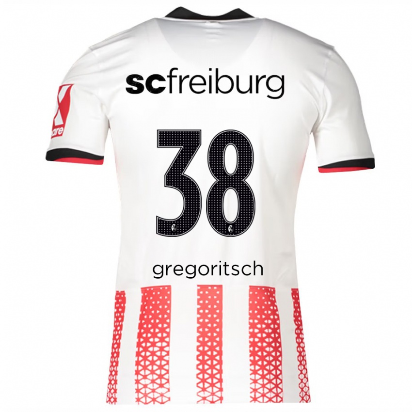 ילדים מיכאל גרגוריץ' #38 לבן אדום ג'רזי ביתית 2025/26 חולצה קצרה
