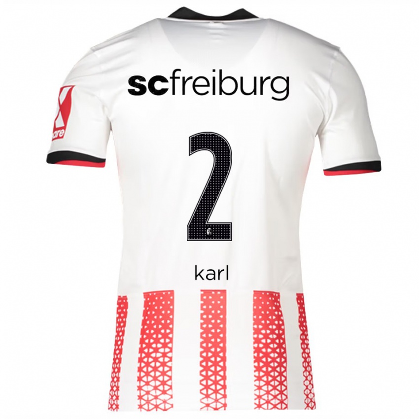 ילדים ליזה קרל #2 לבן אדום ג'רזי ביתית 2025/26 חולצה קצרה