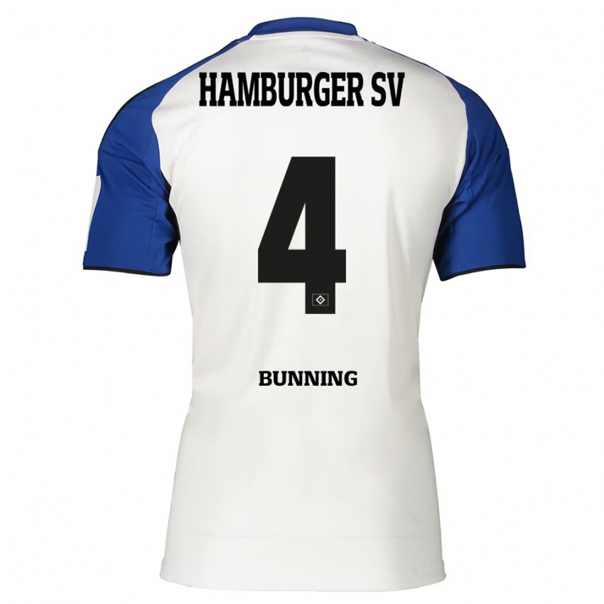 ילדים מלינה בינינג #4 לבן כחול ג'רזי ביתית 2025/26 חולצה קצרה