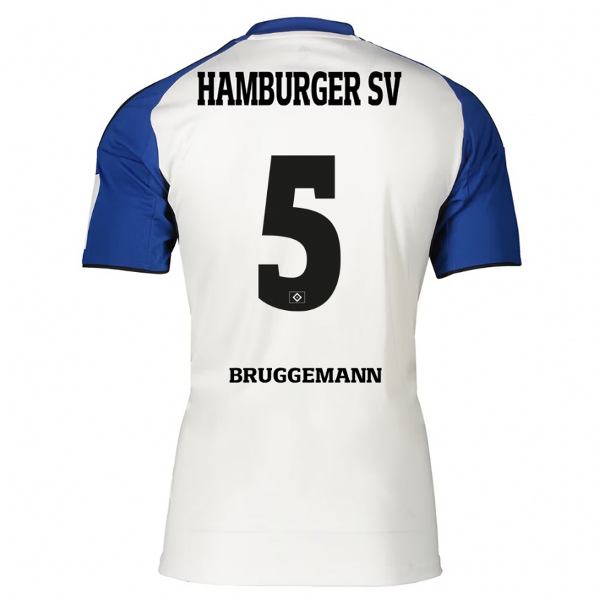 ילדים נינה בריגמן #5 לבן כחול ג'רזי ביתית 2025/26 חולצה קצרה