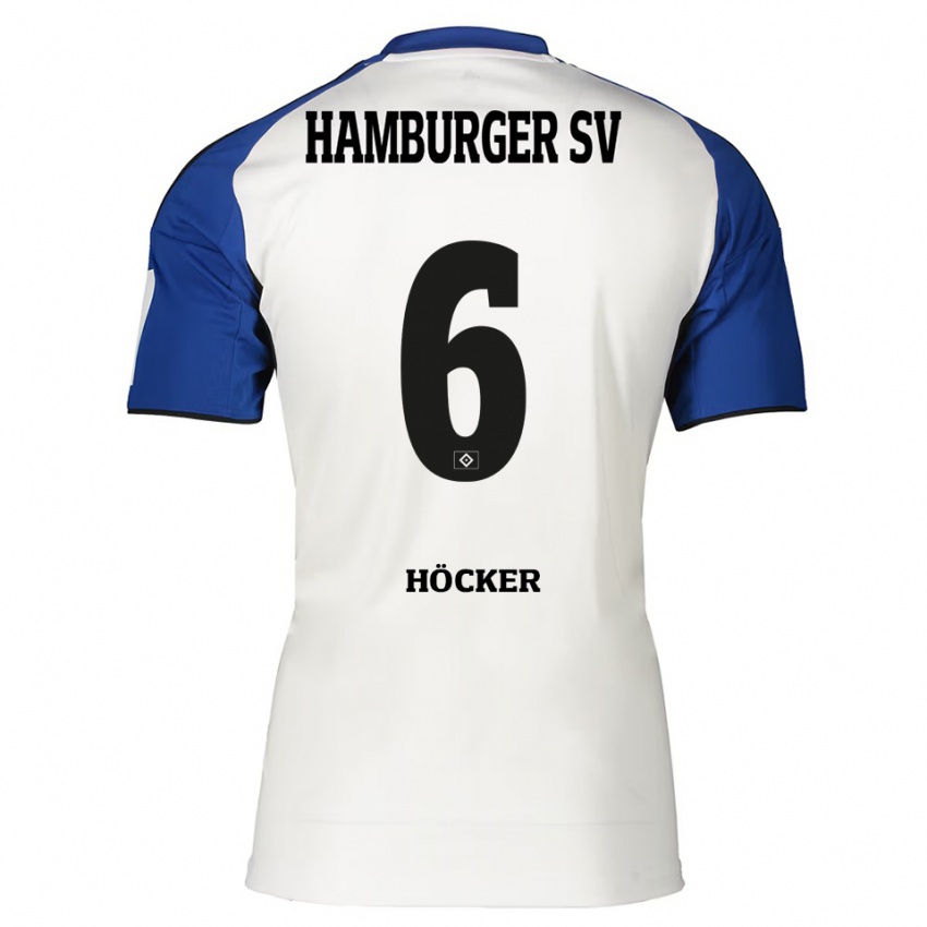 ילדים Tiziano Höcker #6 לבן כחול ג'רזי ביתית 2025/26 חולצה קצרה