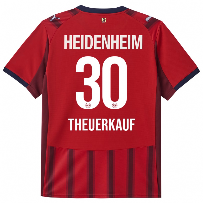 ילדים נורמן תאוירקאוף #30 אדום נייבי ג'רזי ביתית 2025/26 חולצה קצרה