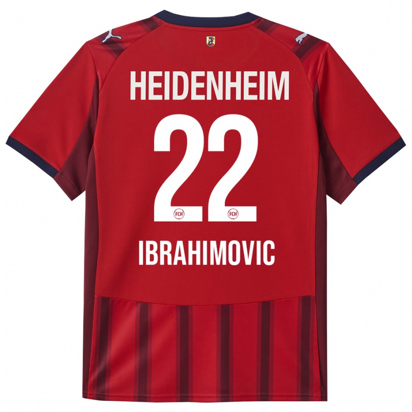 ילדים ארייון איברהימוביץ' #22 אדום נייבי ג'רזי ביתית 2025/26 חולצה קצרה