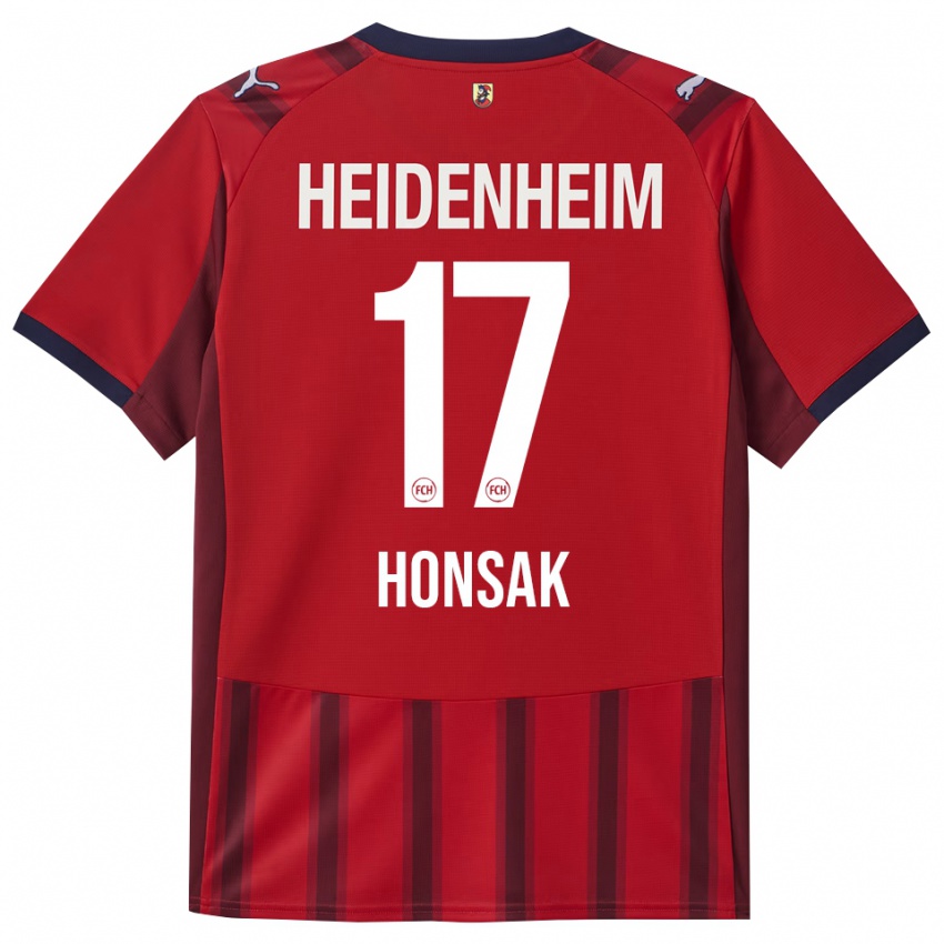 ילדים מתיאס הונסק #17 אדום נייבי ג'רזי ביתית 2025/26 חולצה קצרה