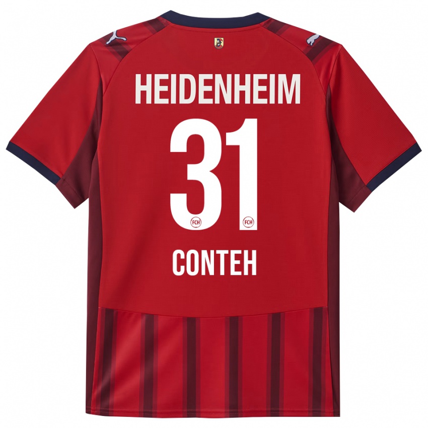 ילדים Sirlord Conteh #31 אדום נייבי ג'רזי ביתית 2025/26 חולצה קצרה