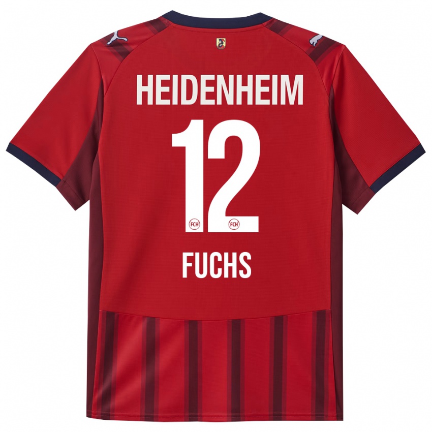 ילדים Celine Fuchs #12 אדום נייבי ג'רזי ביתית 2025/26 חולצה קצרה