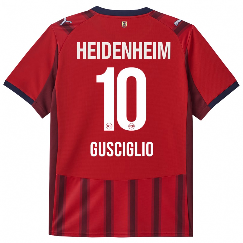 ילדים Alessio Gusciglio #10 אדום נייבי ג'רזי ביתית 2025/26 חולצה קצרה