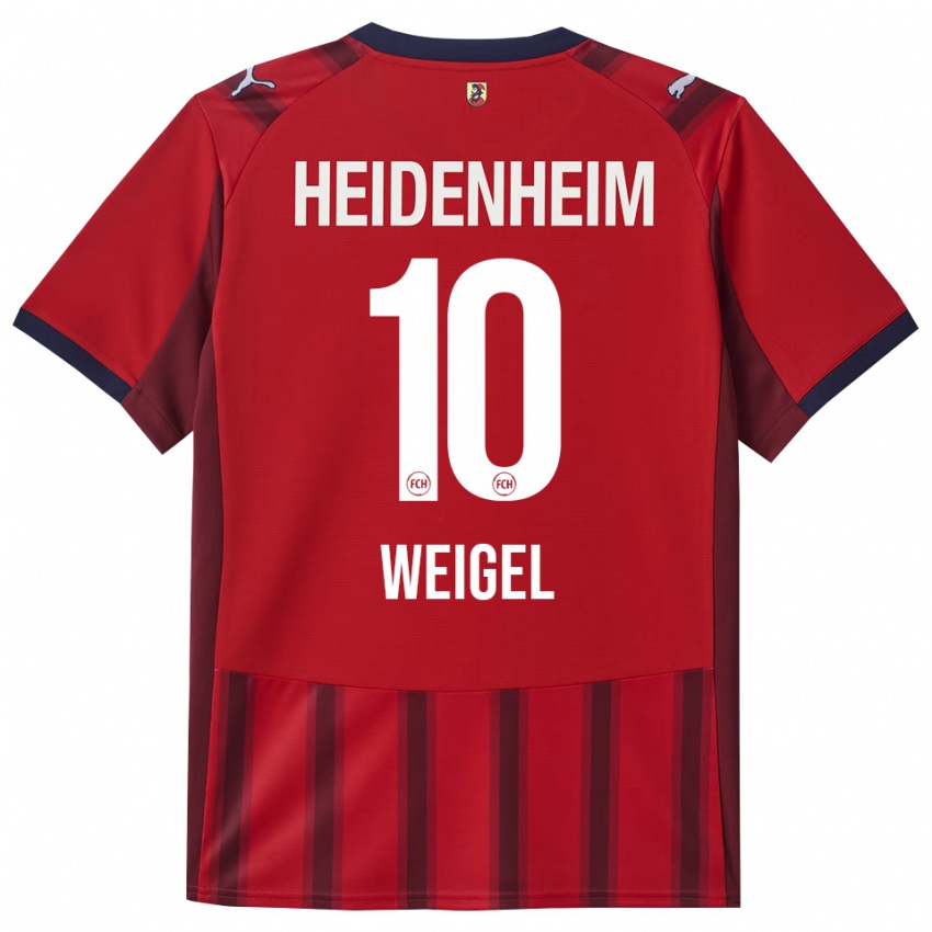 ילדים Tobias Weigel #10 אדום נייבי ג'רזי ביתית 2025/26 חולצה קצרה