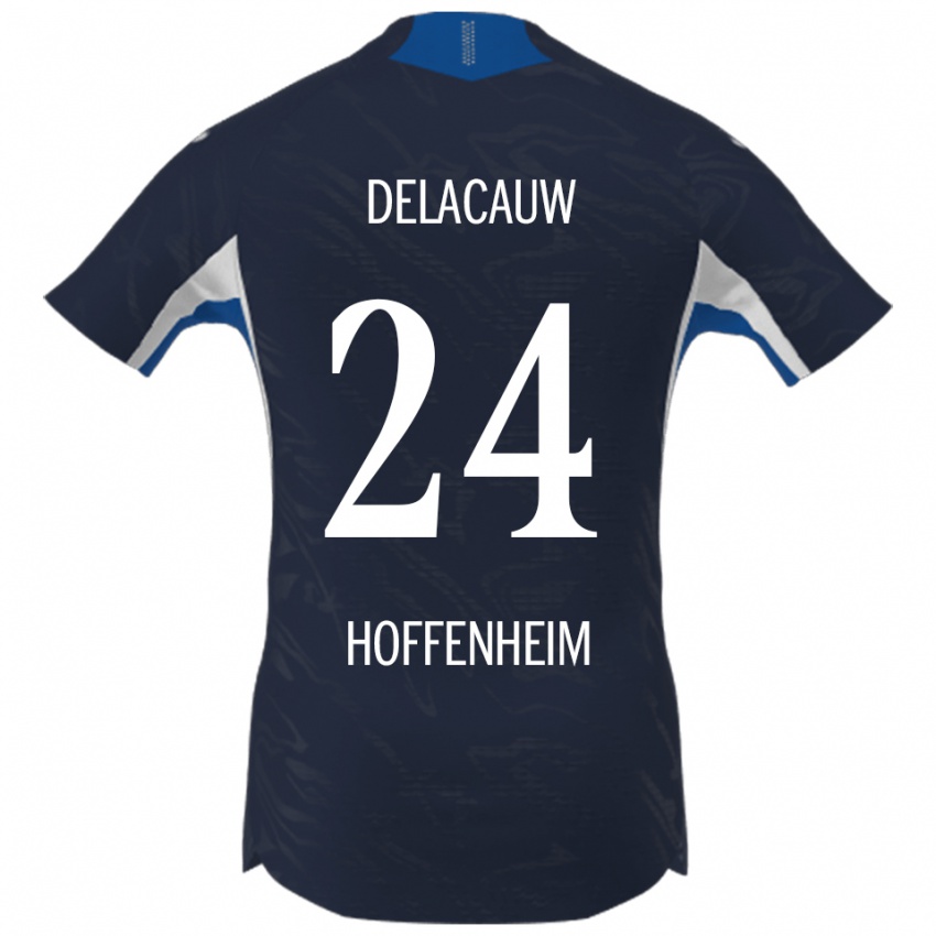 ילדים Féli Delacauw #24 נייבי לבן ג'רזי ביתית 2025/26 חולצה קצרה