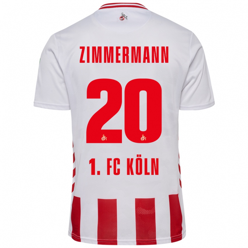 ילדים Nick Zimmermann #20 לבן אדום ג'רזי ביתית 2025/26 חולצה קצרה