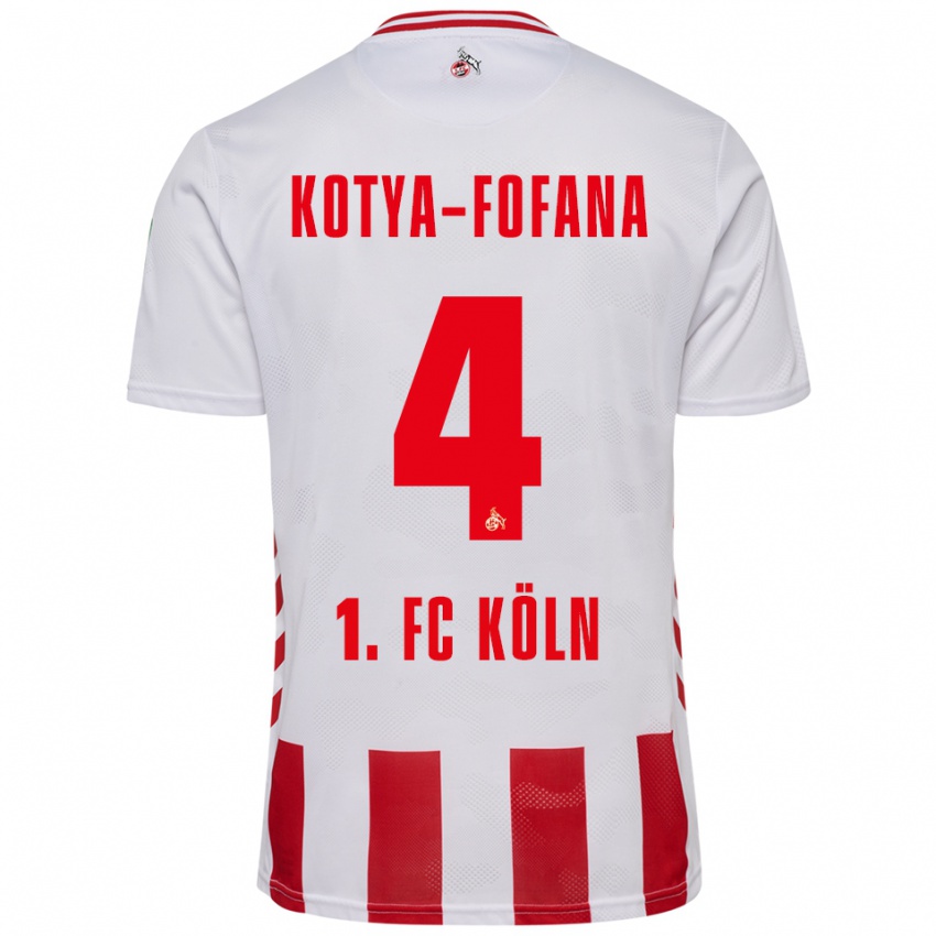 ילדים Assad Kotya-Fofana #4 לבן אדום ג'רזי ביתית 2025/26 חולצה קצרה