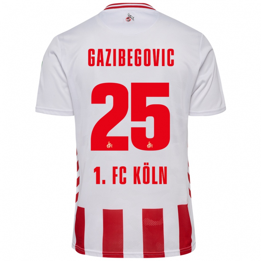 ילדים יוסוף גזיבגוביץ' #25 לבן אדום ג'רזי ביתית 2025/26 חולצה קצרה