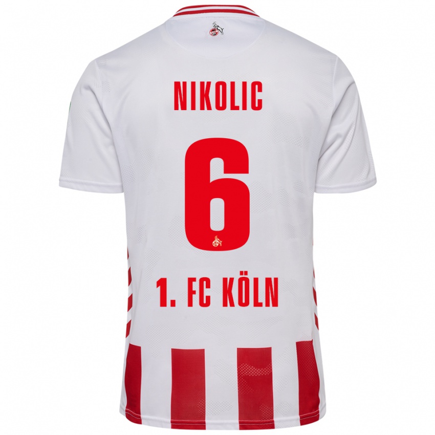 ילדים Milan Nikolic #6 לבן אדום ג'רזי ביתית 2025/26 חולצה קצרה