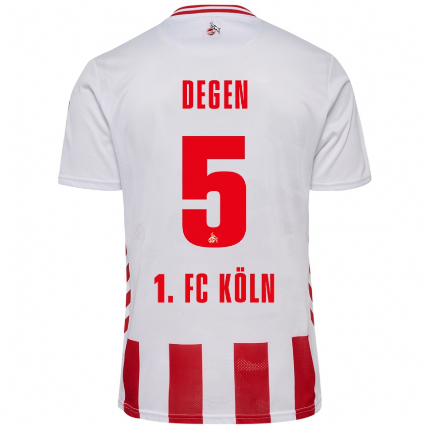 ילדים סלינה דגן #5 לבן אדום ג'רזי ביתית 2025/26 חולצה קצרה