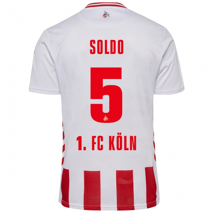 ילדים ניקולה סולדו #5 לבן אדום ג'רזי ביתית 2025/26 חולצה קצרה