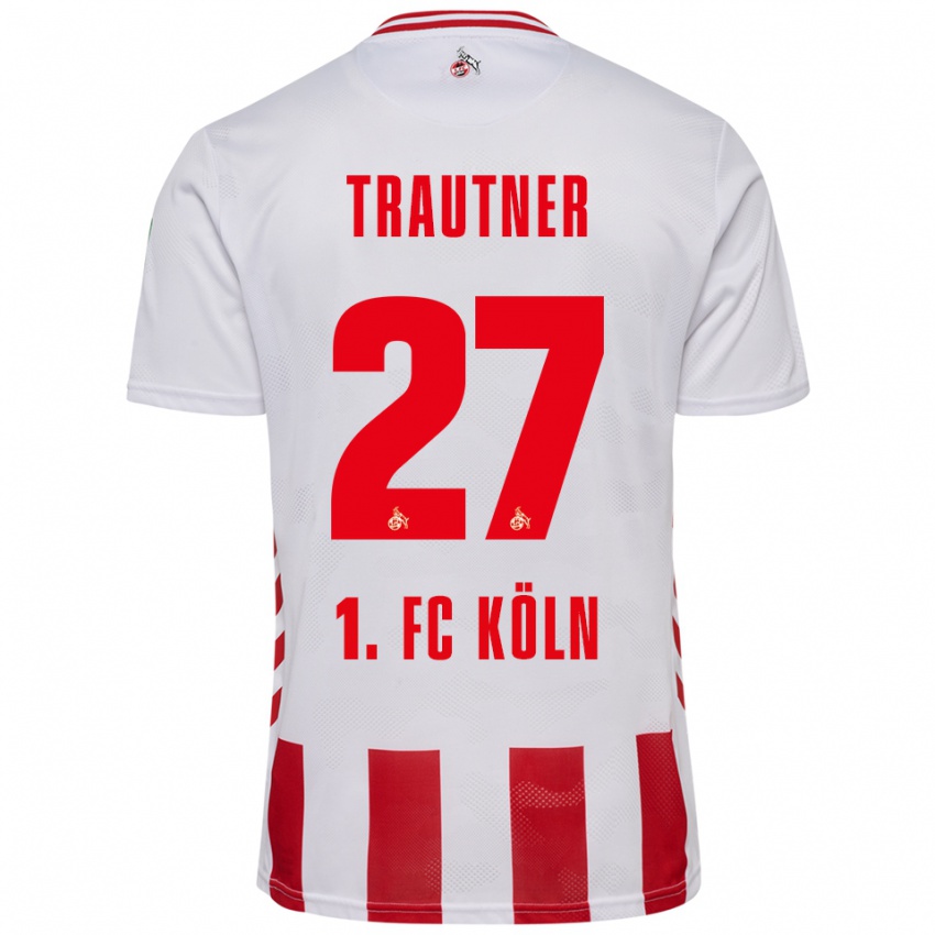ילדים טוביאס טראוטנר #27 לבן אדום ג'רזי ביתית 2025/26 חולצה קצרה
