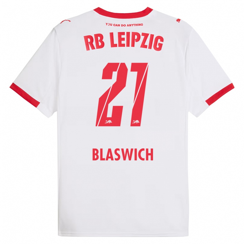 ילדים ג׳אניס בלאסוויץ' #21 לבן אדום ג'רזי ביתית 2025/26 חולצה קצרה