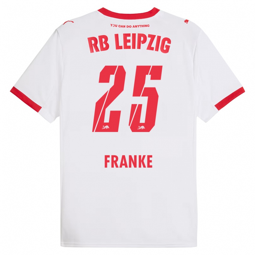 ילדים Lenny Franke #25 לבן אדום ג'רזי ביתית 2025/26 חולצה קצרה