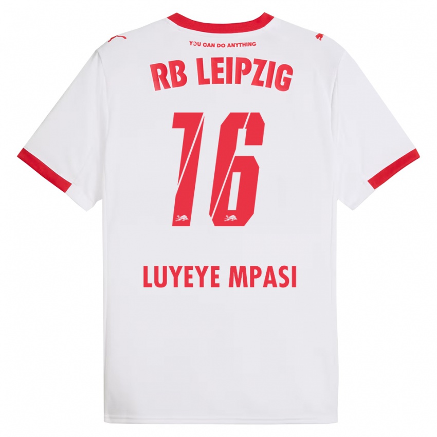 ילדים Seal Luyeye Mpasi #16 לבן אדום ג'רזי ביתית 2025/26 חולצה קצרה