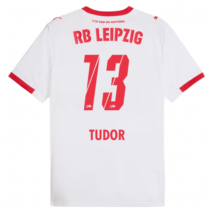 ילדים אהרון טיודור #13 לבן אדום ג'רזי ביתית 2025/26 חולצה קצרה