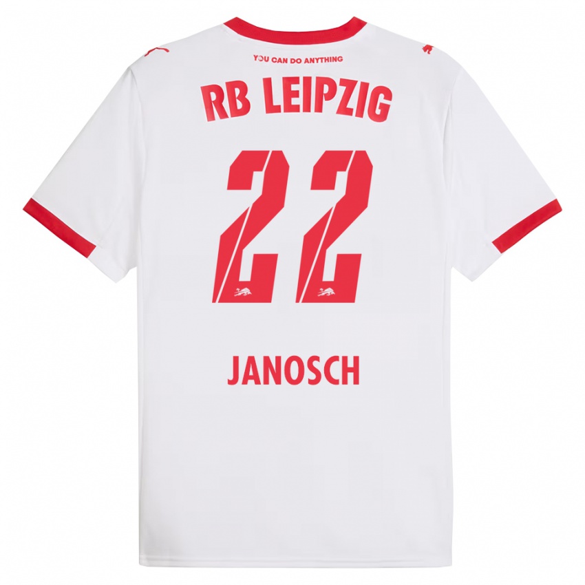 ילדים לוקה טוביאס יאנוש #22 לבן אדום ג'רזי ביתית 2025/26 חולצה קצרה