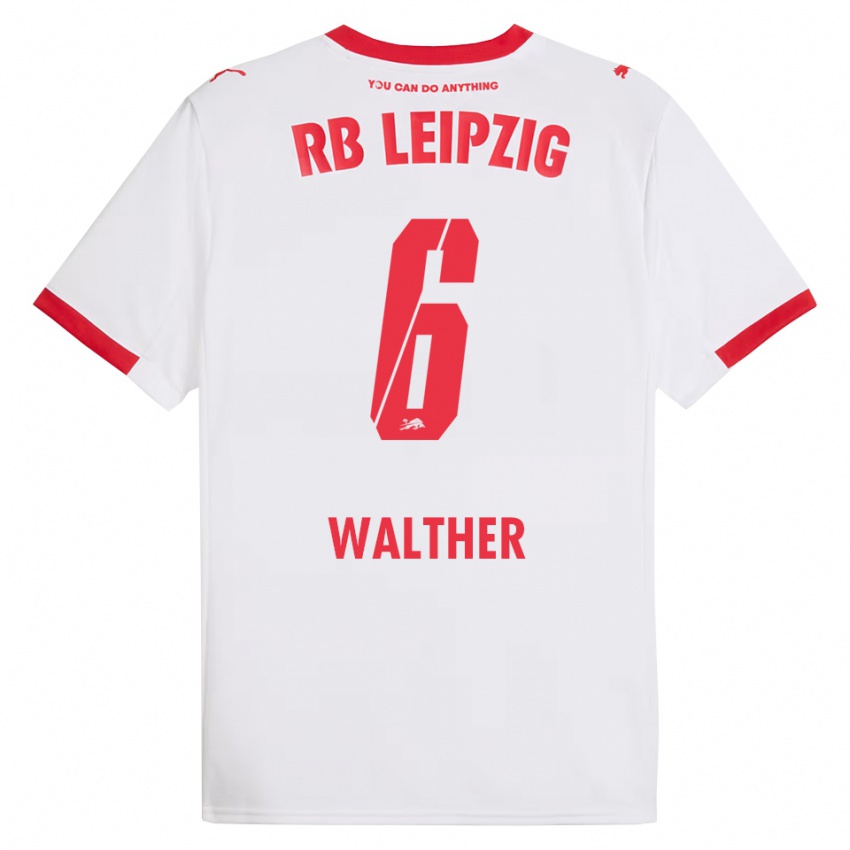 ילדים מיקה וולטר #6 לבן אדום ג'רזי ביתית 2025/26 חולצה קצרה