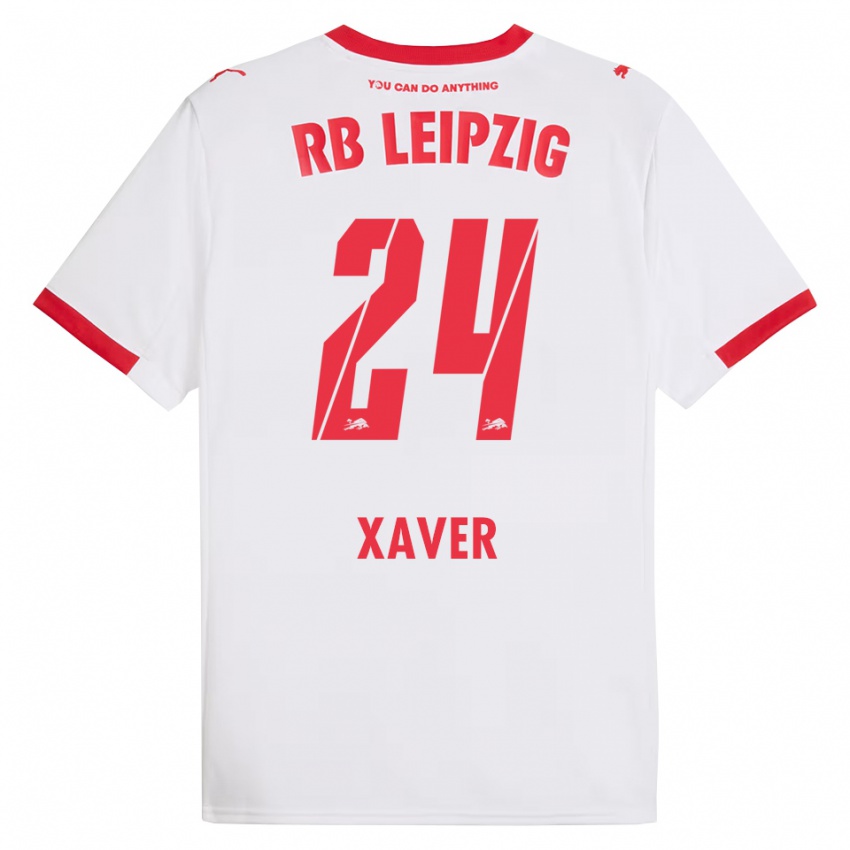 ילדים קסאבר שלאגר #24 לבן אדום ג'רזי ביתית 2025/26 חולצה קצרה