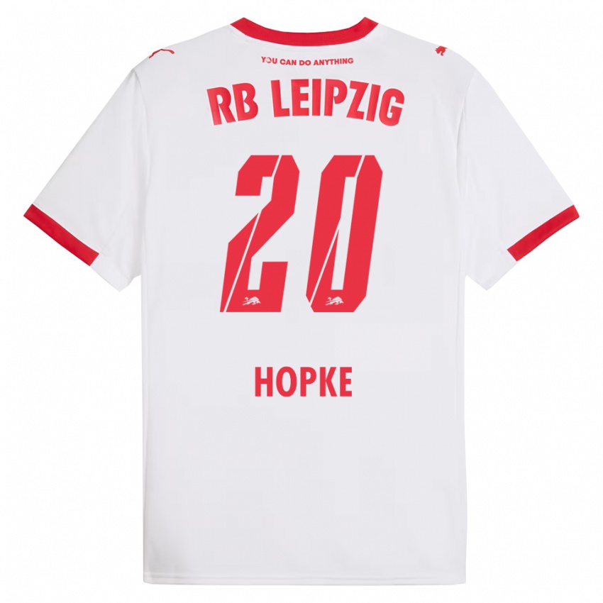 ילדים Hannes Hopke #20 לבן אדום ג'רזי ביתית 2025/26 חולצה קצרה