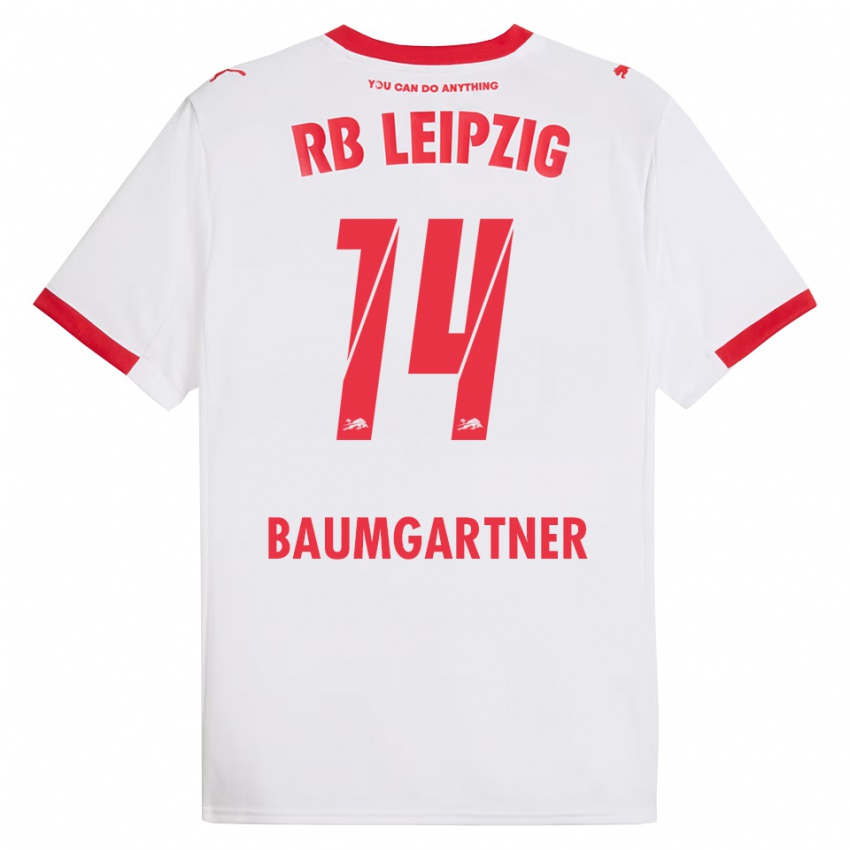 ילדים כריסטוף באומגרטנר #14 לבן אדום ג'רזי ביתית 2025/26 חולצה קצרה