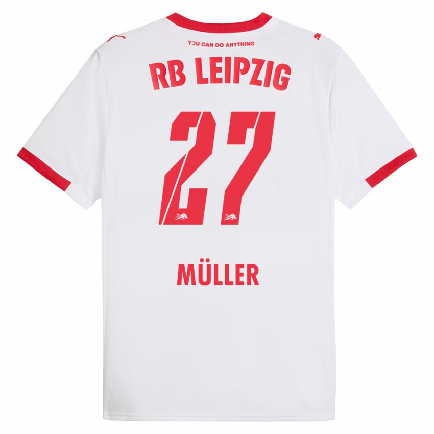 ילדים מרלן מולר #27 לבן אדום ג'רזי ביתית 2025/26 חולצה קצרה