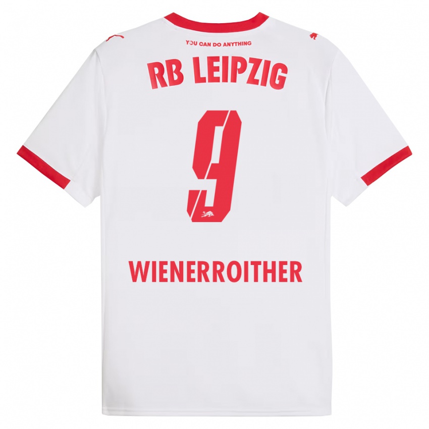 ילדים קטיה וינרויתר #9 לבן אדום ג'רזי ביתית 2025/26 חולצה קצרה