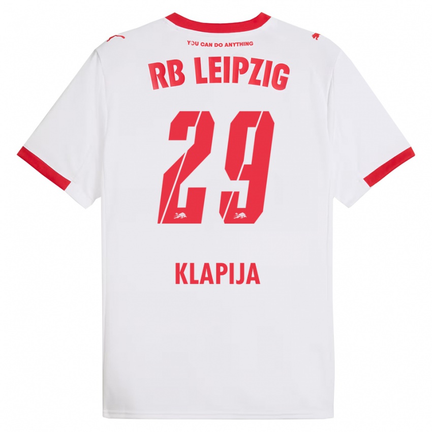 ילדים Din Klapija #29 לבן אדום ג'רזי ביתית 2025/26 חולצה קצרה