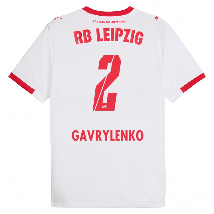 ילדים אולכסנדר גברילנקו #2 לבן אדום ג'רזי ביתית 2025/26 חולצה קצרה