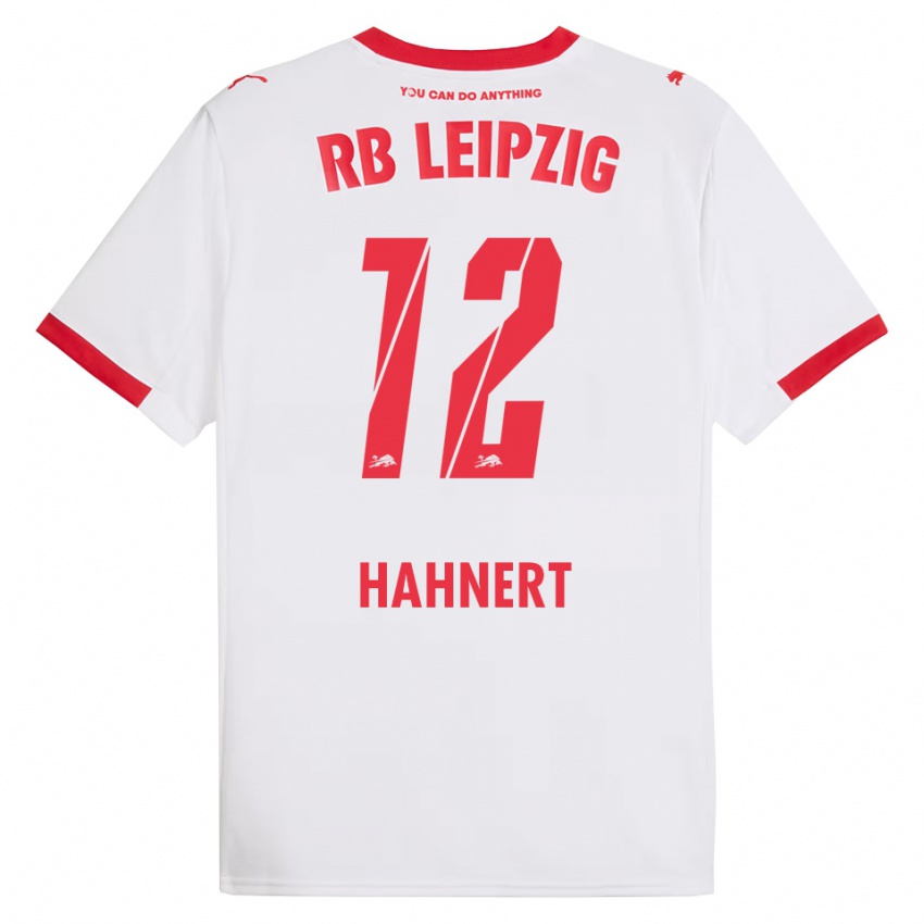 ילדים אולה-קריסטיאן האנרט #12 לבן אדום ג'רזי ביתית 2025/26 חולצה קצרה