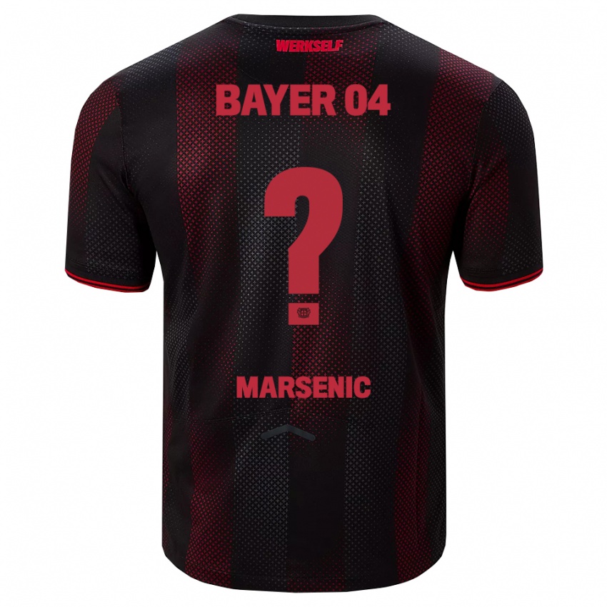 ילדים Matija Marsenic #0 שחור אדום ג'רזי ביתית 2025/26 חולצה קצרה