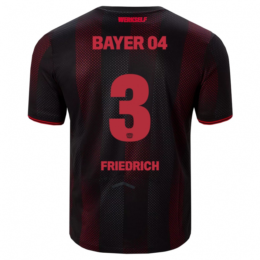 ילדים Melissa Friedrich #3 שחור אדום ג'רזי ביתית 2025/26 חולצה קצרה