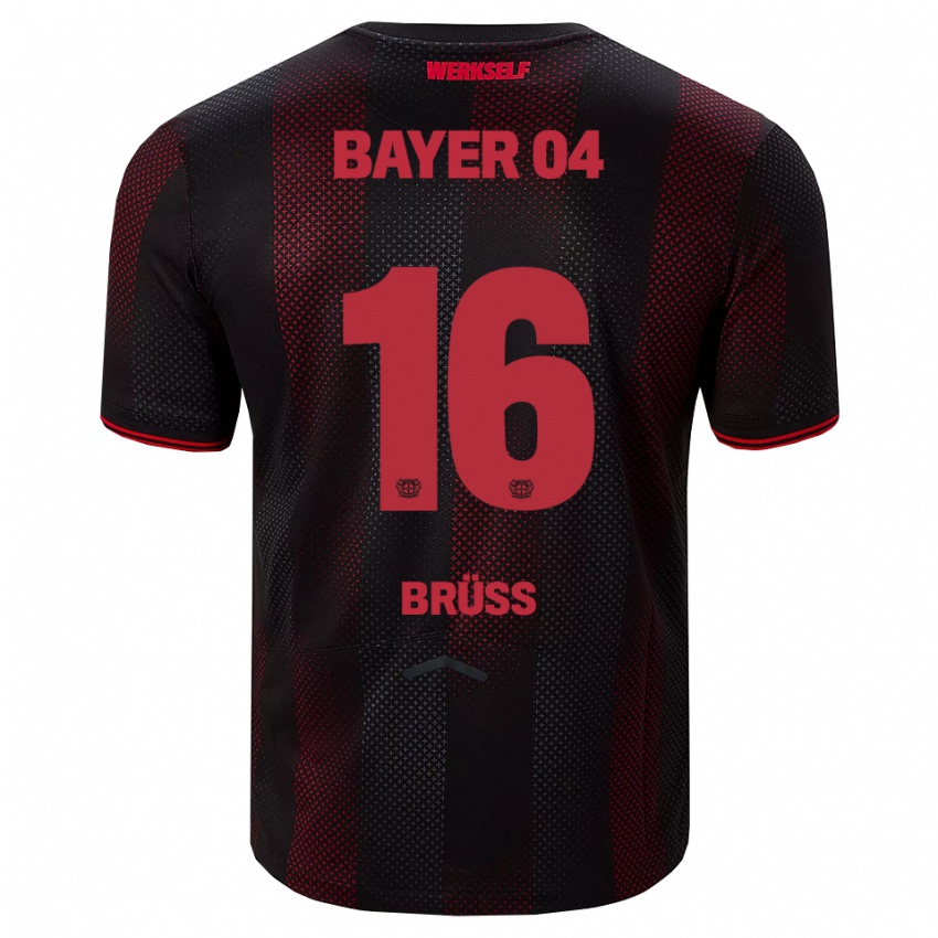 ילדים Tom Brüss #16 שחור אדום ג'רזי ביתית 2025/26 חולצה קצרה