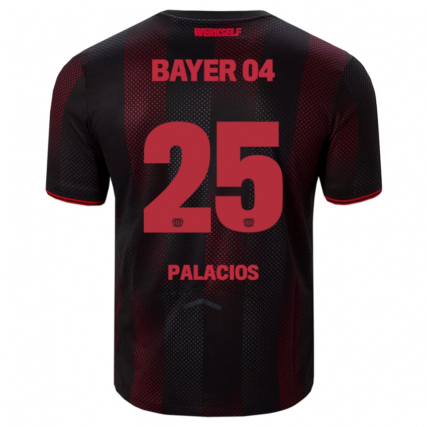 ילדים אסקיאל פלאסיוס #25 שחור אדום ג'רזי ביתית 2025/26 חולצה קצרה