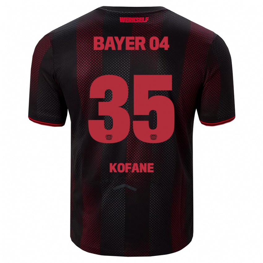ילדים Christian Kofane #35 שחור אדום ג'רזי ביתית 2025/26 חולצה קצרה