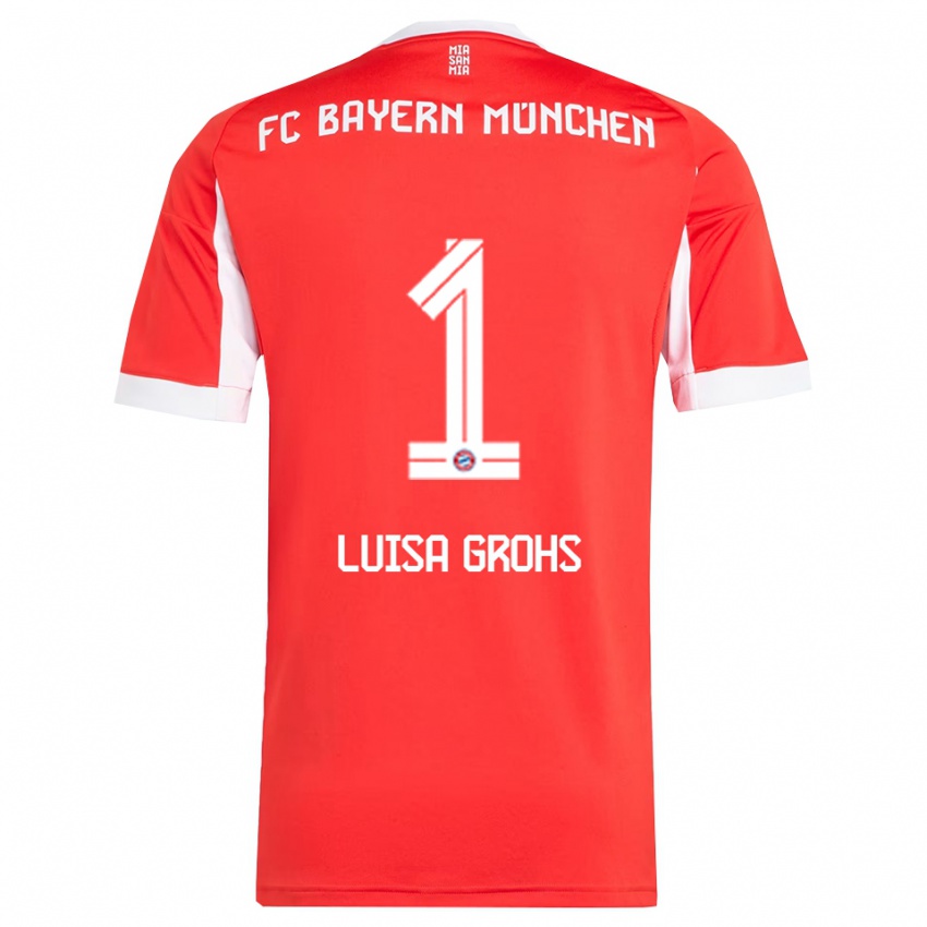 ילדים מריה לואיזה גרוס #1 אדום לבן ג'רזי ביתית 2025/26 חולצה קצרה