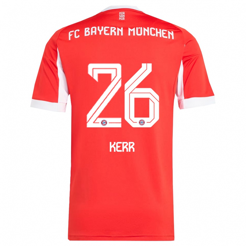 ילדים סמנתה קר #26 אדום לבן ג'רזי ביתית 2025/26 חולצה קצרה